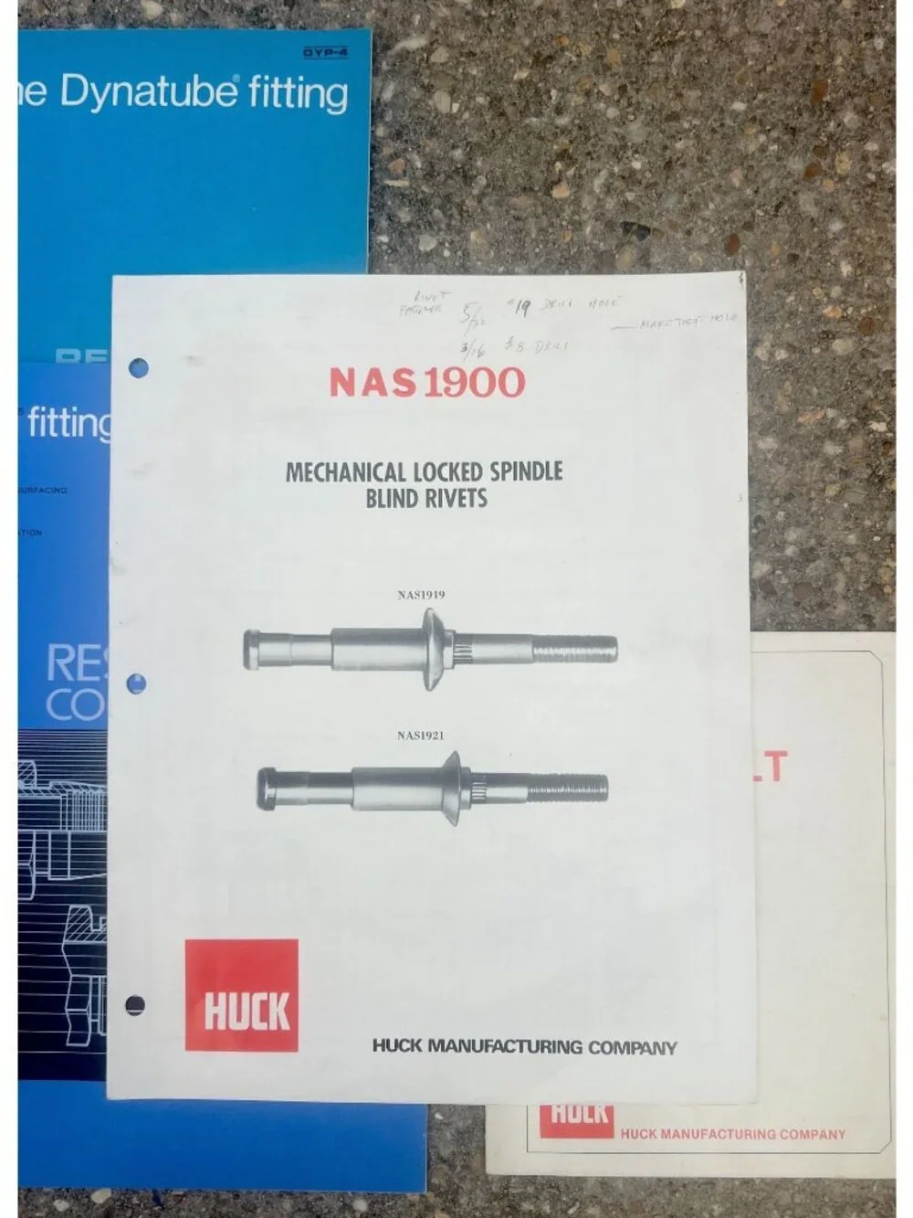 1970s Huck Resistoflex Aerospace Dynatube Blind Bolt Manual Brochure Lot